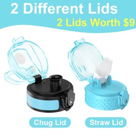 OLDLEY Kids Water Bottle for School with Straw Chug Lid, 15 oz Unbreakable Leak-Proof BPA-Free Motivational Water Bottles with Time Marker for Travel Sports Gym, Green Blue