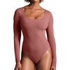 Ewedoos Long Sleeve Bodysuits for Women Scoop Neck Body Suits
