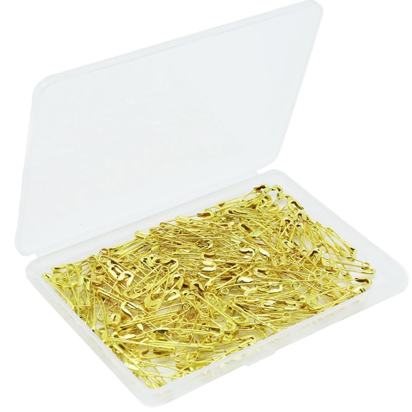 LLYJOYE 200 Pcs Small Gold Safety Pins 19 mm Safety