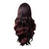 26" Black Brown Red Synthetic Hair Wig with Middle Part