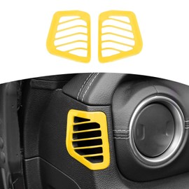 Jeliker for Jeep JL Dash Side Air AC Vent Trim Cover for Jeep Wrangler JL JLU Gladiator JT 2018-2023 Yellow Interior Accessories 2pcs