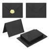 PATIKIL 50Pack Black 4x6 Envelopes with Cards, V Flap A6