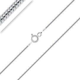 PLANETYS - 925 Sterling Silver Rhodium Finishing Snake Chain Necklace 1 mm Width 22 Inches