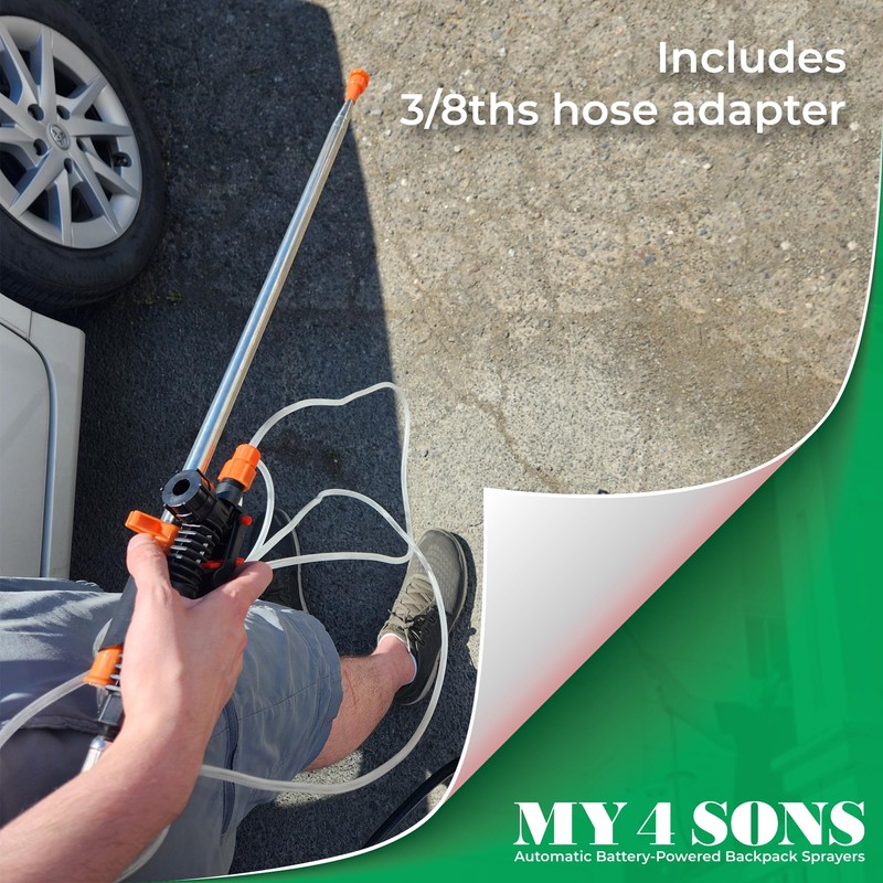 My4Sons Adjustable Telescoping Wand Compatible with Any Backpack Sprayer with