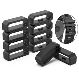 10pcs 22mm Watch Band Keeper Loops Compatible with Garmin Replacement Rings | for Garmin Fenix 5/5 Plus/6/7, Instinct 1/2, Forerunner 935/945/955/965 