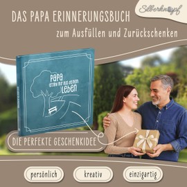 Silberknopf® Papa erzähl mir von deinem Leben | Memory Book to Fill In | Dad Gift Birthday | Family Book | Father's Day Gift for Dad | Gift for Dad | Book for Father's Day