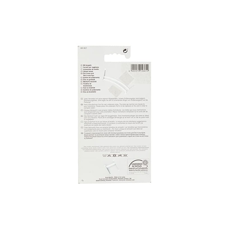 Prym Women's 991807 Bra Underwires, White, 18.5 x 11.0 0.3