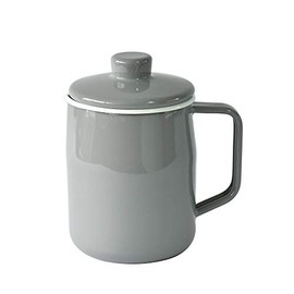 Fuji Hollow Filto Series Oil Pot 1.0L Double Strainer Strainer Slim Compact Mini Small Fryer Light Grey
