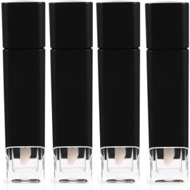 Tubo de Brillo Labial Negro de Plástico Rellenable 4 Piezas 5g Compacto y Lavable, Ligero para Guardar en Bolsa o Neceser, Formato Cuadrado Transparente