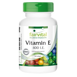 Fairvital Vitamin E Capsules 400 IU High Dose 500 Softgels for the Whole Family