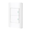 Volteck PA-APDO15-LB, Placa armada blanca 2 interruptores sencillos línea Lisboa
