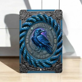EGgifts Raven Metal Wall Sign – Celtic Raven Bird Art, Gothic Style Indoor Outdoor Decor