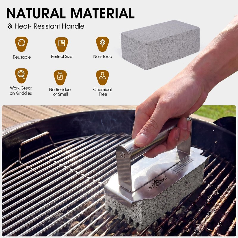 XUDAKAIXIN Grill Cleaning Bricks with Handle, Pumice Griddle Cleaning Stone