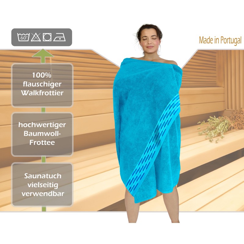 Lashuma Lugano Bath Towel Large Sauna Towel for Men Aquamarine
