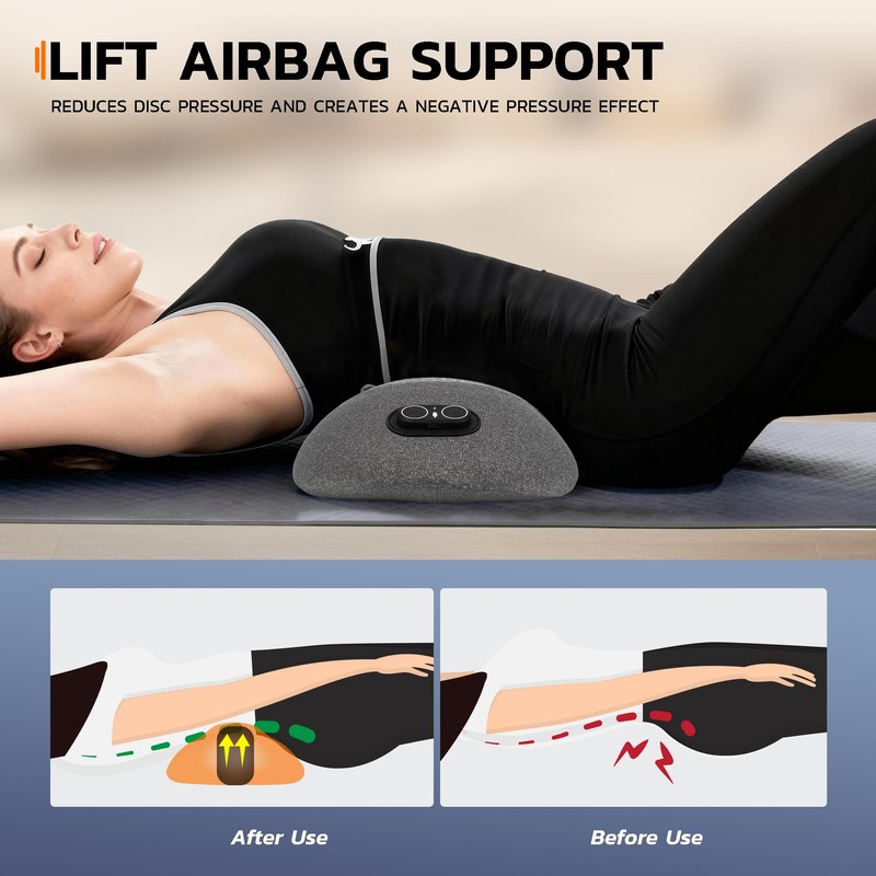 Dyhodu 3-in-1 Electric Back Massager Pillow, Rechargeable Lumbar Support Cushion