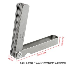 Stainless Steel Feeler Gauge Set, Stainless Steel Reading Combination Tool, Stainless Steel Blades Feeler Gauge, Blades Feeler Gauge, Gap Measuring Tool, Valve Gauge Stainless Steel 32 Blades Tokaneit