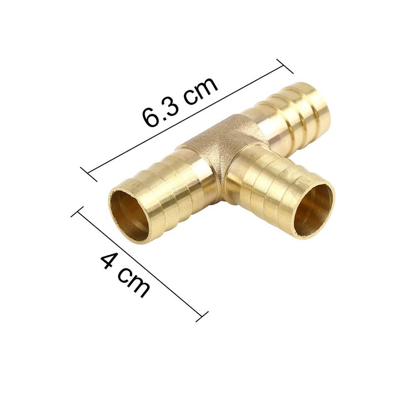 X AUTOHAUX 16mm Hose Barb Brass 3 Way Tee Joiner