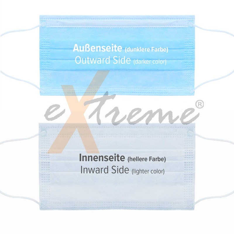 eXtreme Pack of 50 Disposable Masks, Breathable, 3-Layer Fleece, One