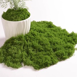 5.3 Oz Artificial Moss for Crafts - Fake Green Moss Decor for Fairy Gardens, Wedding Centerpieces, DIY Floral Arrangements & Party Decor (Decorative Faux Moss)
