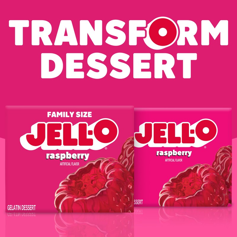 Jell-O Raspberry Gelatin Mix (6 oz Boxes, Pack of 6)