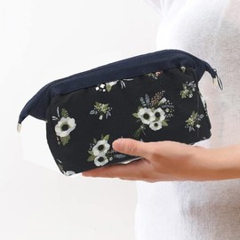 AIMERS Floral Printed Cosmetic Toiletry Bag Travel Kit Large Makeup Organizer with Zipper, Portable Women's Vanity Case for Makeup, Brushes, and Grooming Essentials Pack of 2, Multi, M, Cosmetic Pouch