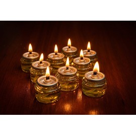 Shabbos Oil Candle Light. Pre-Filled (for Quick Lighting) Beautiful High Flame, (Throughout The Entire time) Sealed, NO SPIL, NO Mess, 100% Extra Virgin Olive Oil Burns Approx. 31/2 Hrs 22 per Pack