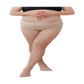 Zenova Plus Size Sheer Pantyhose for Women - High Elastic Snag-Resistant Tights & Stockings, Everyday Wear Solid Color Hose