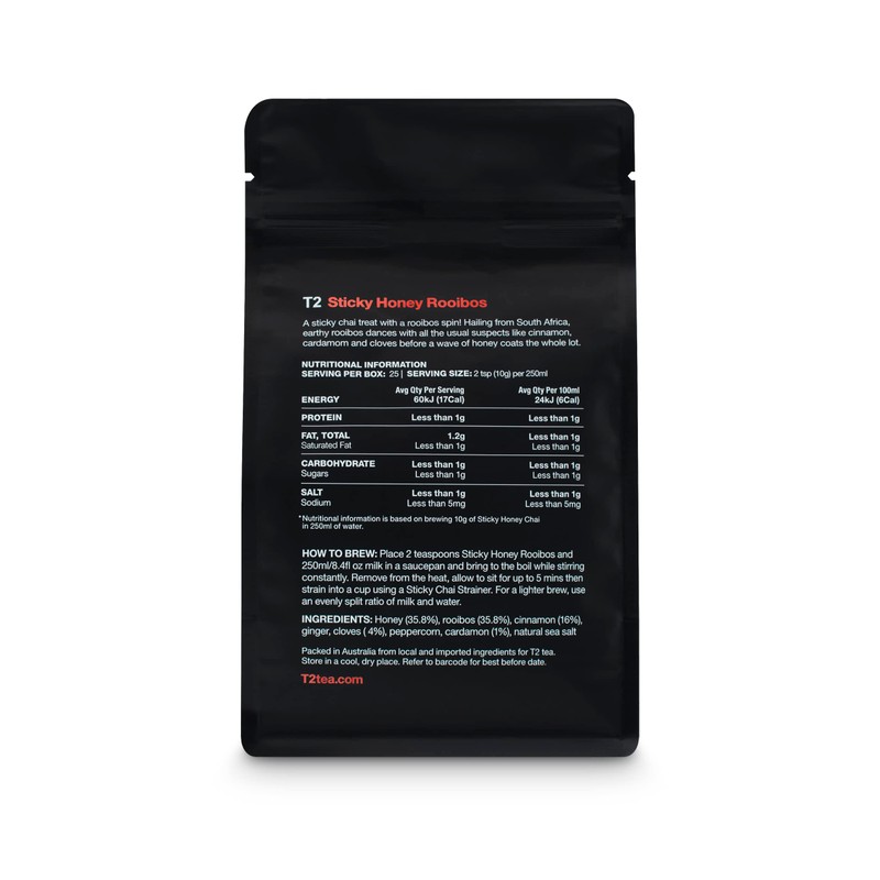 T2 Tea Sticky Honey Rooibos, Loose Leaf Herbal Tea in