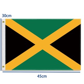 30×45 CM Jamaica Flag,12×18 inch Small 100D Jamaican Nautical Outdoor Banner,Tiny Doube Side Printing Decor For Boat Car Marking Patio Garden With Brass Gromment