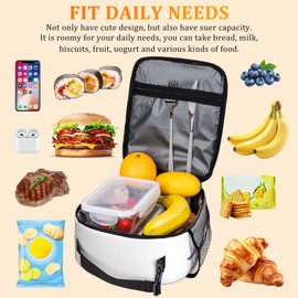 Knobcar Purple Flowers Butterfly Lunch Bag Kids Insulated Lunch Box for Girls Boys Women Men Reusable Insulated Lunch Box with Side Pocket Cooler Tote Bag Lunchbox for School Work Picnic Hiking