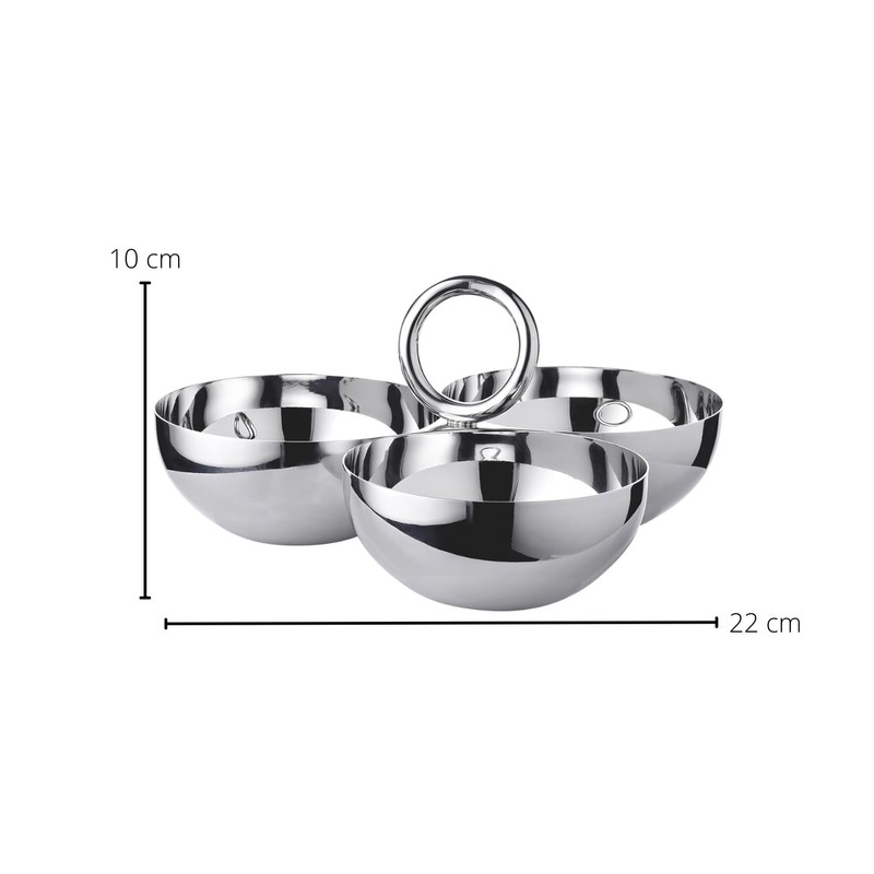 EDZARD Apura Snack Bowl Diameter 22 cm Stainless Steel Highly