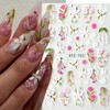 QEYRIYI Summer 5D Embossed Flowers Nail Art Stickers Decals 3