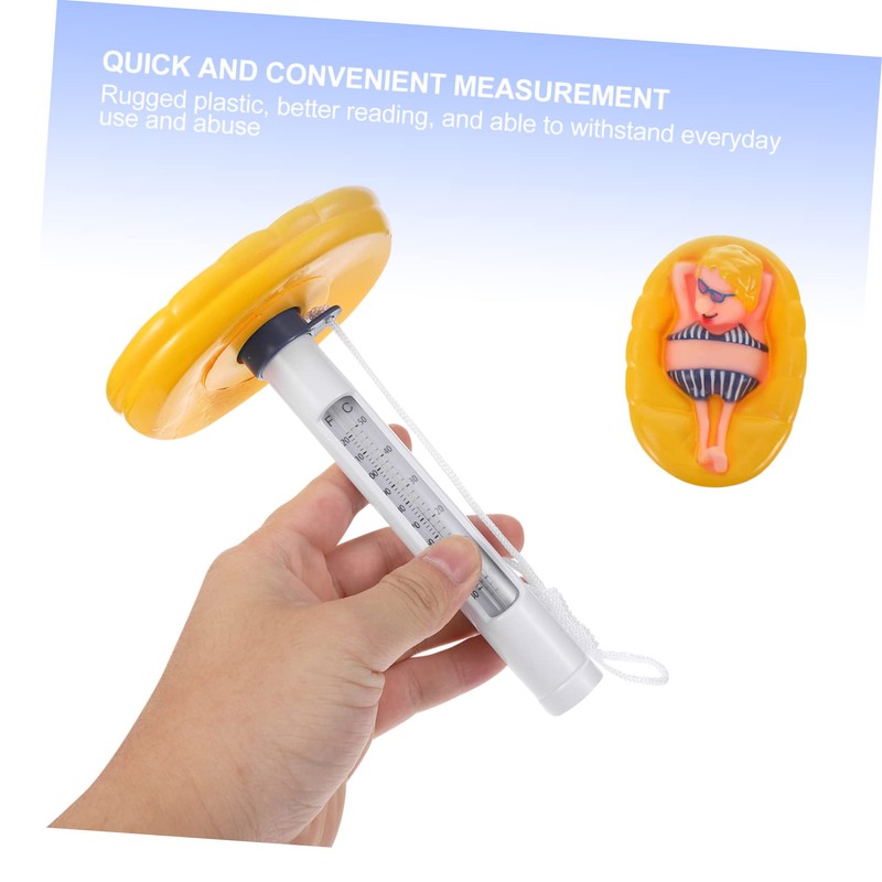 Kisangel 2pcs Inflatable Mattress Thermometer Floating Pool Thermometer Plastic Sturdy