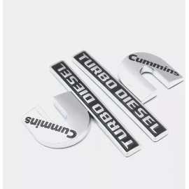 Cummins 2pcs Cummins Emblem Turbo Badge for 19-22 2500 3500 4500 5500 Front Fender black