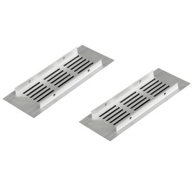 Leliafleury 2Pcs Ventilation Grille Covers Aluminum Alloy Vent Cover Air Vent Grille Cover for Kitchen Cabinet Wardrobe (50x100mm)