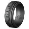 Knot Theory Forest Silicone Ring for Men - Dark Silver