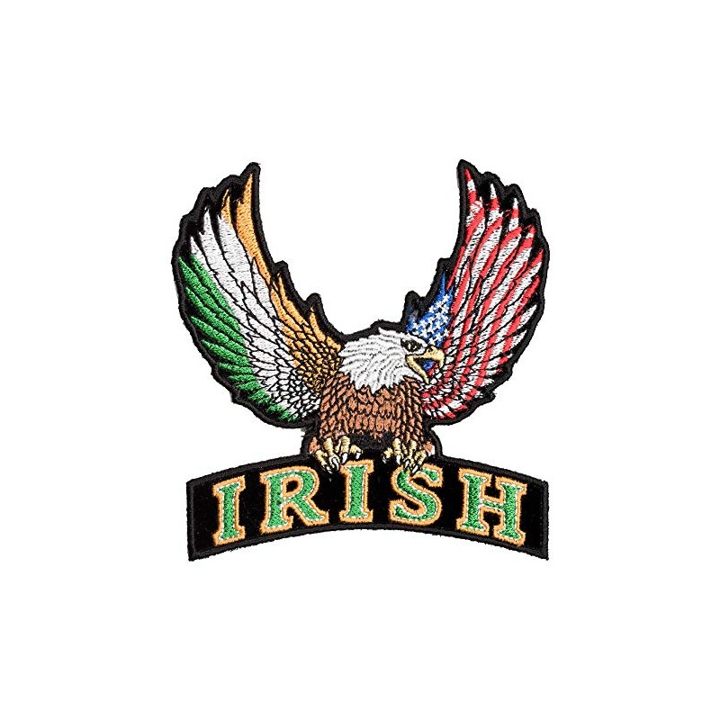 Irish Flag American Eagle & Rocker Patch, Small Size