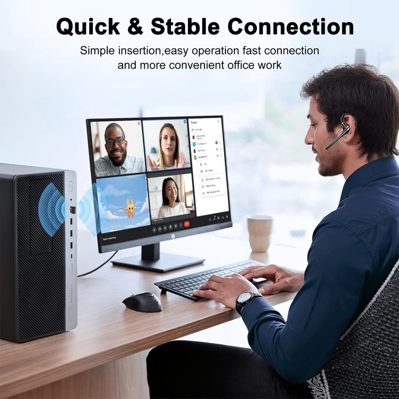 OrcoW Bluetooth Headsets with Dual Mic V5.4 Single wireless Headset
