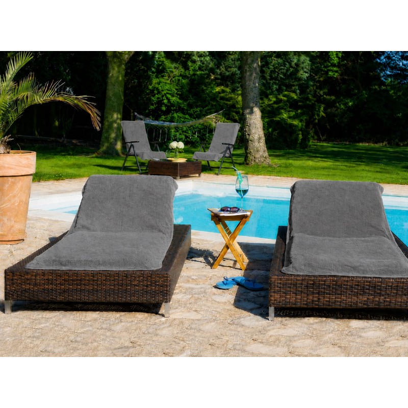 Brandsseller Protective Cover for Garden Lounger, Beach Lounger Cushion, Terry