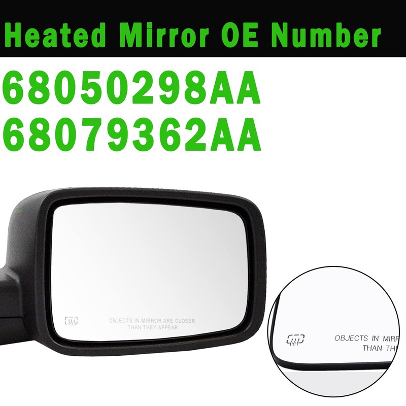 Ram Passenger Right Side Heated Mirror Glass Compatible with 2009-2018