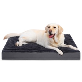 Vonabem Jumbo Dog Bed Washable with Removable Cover Waterproof, Dog Crate Beds for Jumbo XXL XL Extra Large Dogs, Soft Flannel Comfy Pet beds Anti-Slip Kennel Pad 48 inch
