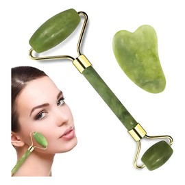 Kit Cuidado Facial Rodillo Jade Y Guasha Masaje Facial 2pzs