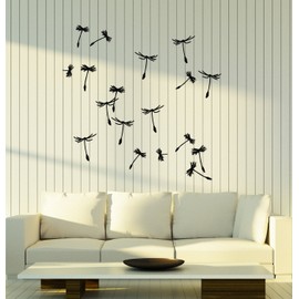 Vinyl Wall Decal Dandelion Petals Flower Plant Room Decoration Stickers Large Decor (2731ig) Black