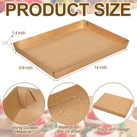 Havawish 60 Pack 14 Inch Disposable Food Trays Extra Large Paper Plates Kraft Paper Disposable Food Trays for Party Serving Crawfish BBQ Holiday Feast Seafood Supplies | Havawish