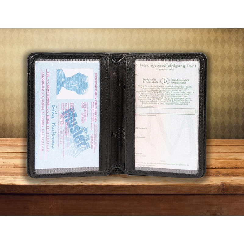 Pranke GENUINE Leather Credit Card Case Card Holder in Antique