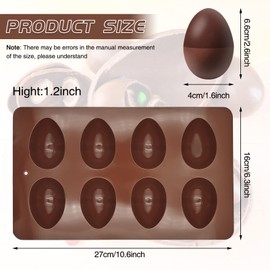 2-pack Easter Egg Silicone Molds for Cake Decorating,Peanut Butter Chocolate, Candy, Muffin Cake, Cupcake, Jello, Jello, Baking Pan,Yogurt and Ice Cream Non Stick Easter Egg Shaped Silicone Molds