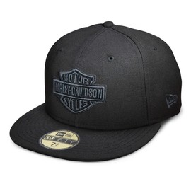 Harley-Davidson Tonal Bar & Shield Logo Black 59FIFTY Cap Peaked Cap, XXL