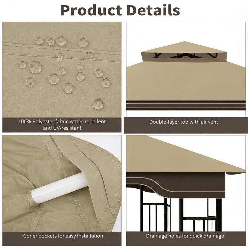 Replacement Gazebo Canopy for 10x12 Regency II Model L-GZ798PST |