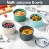 Hoilse Ceramic Bowls with Lids, 20-oz Microwave Safe Food Storage