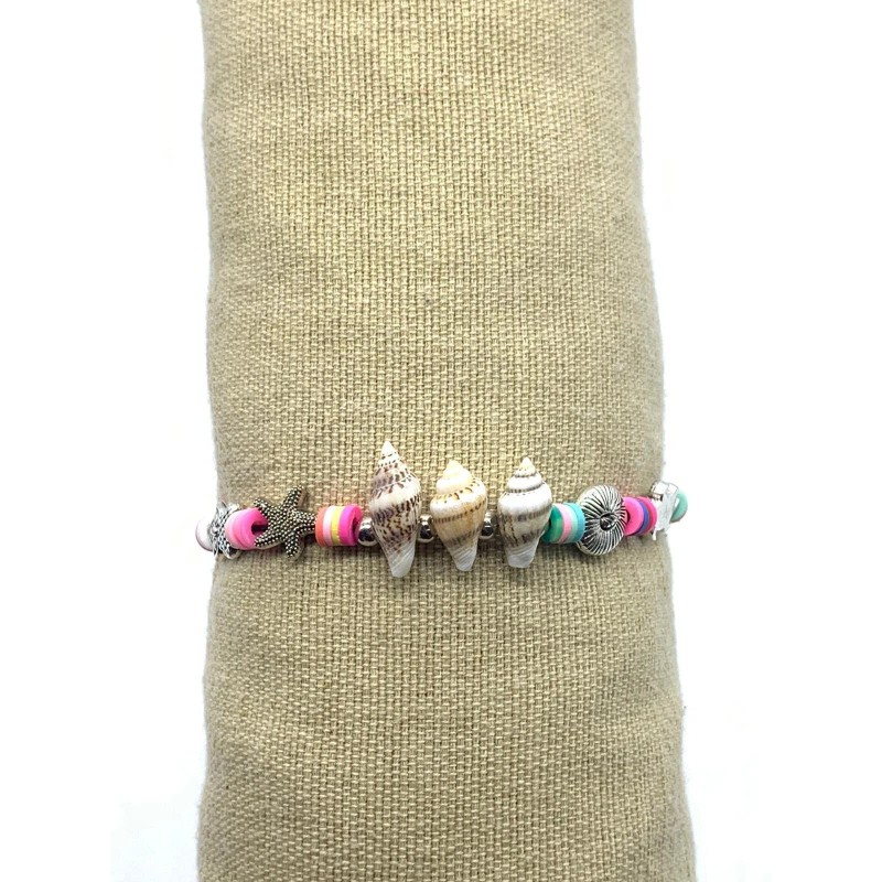 trendy Beach Anklet Bracelet Real Seashell Medal Turtle Starfish Adjustable